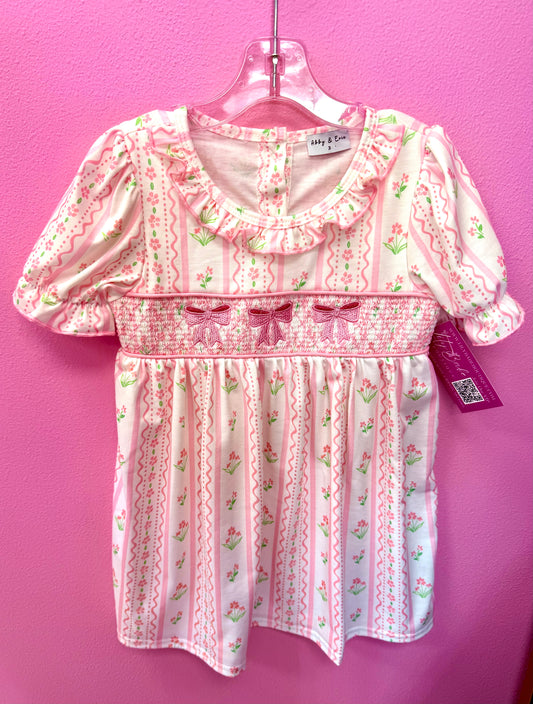 Smocked Pink Bows Dress