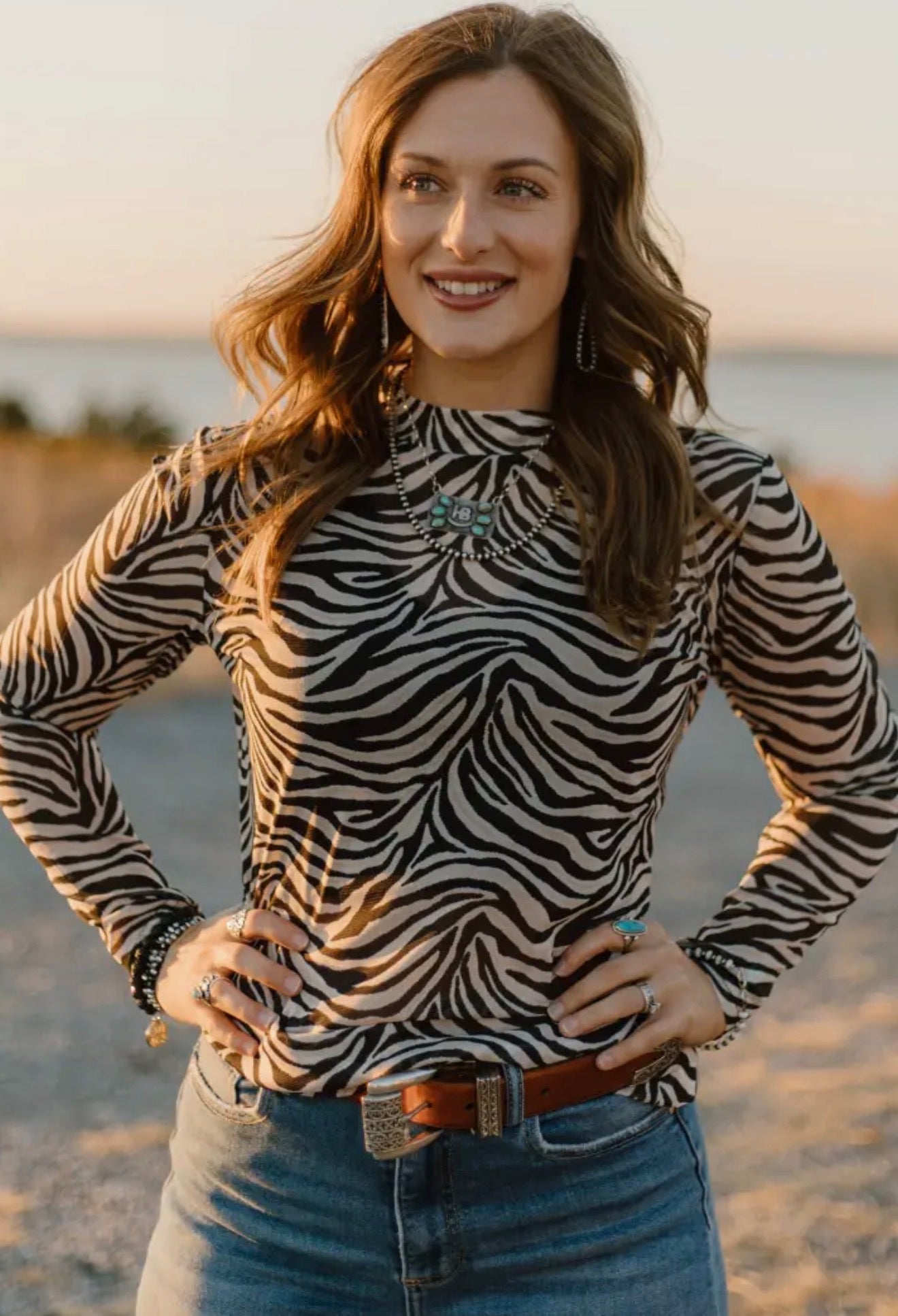 Women’s Zebra Mesh Top