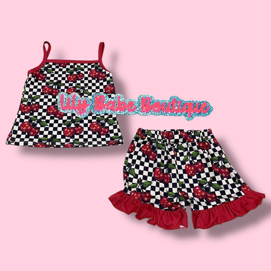 Checks & Cherries Tank 2 Piece