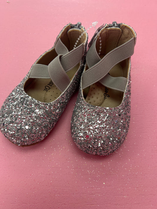 Glitter Ballerina Flats - Silver
