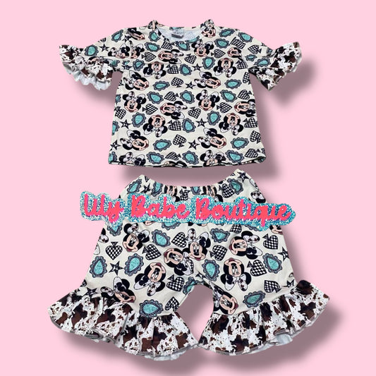 Turquoise Western Mouse 2 Piece