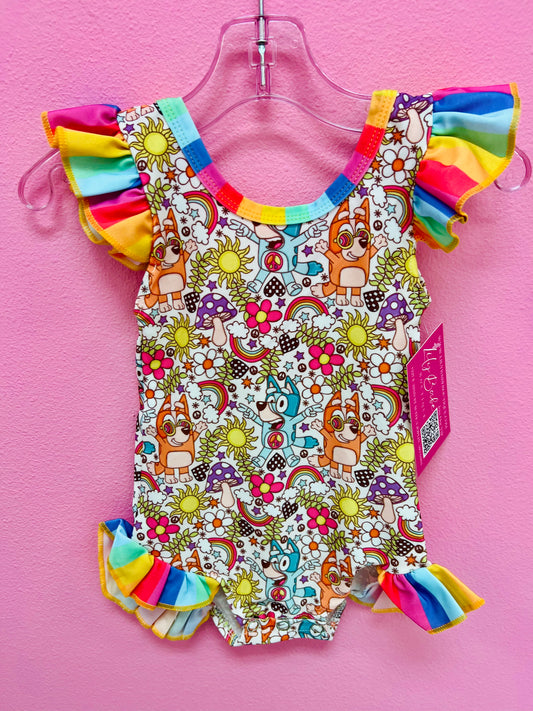 Peace Love Pup 1 PC Swimsuit