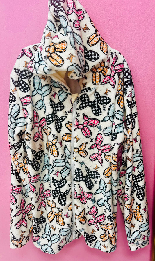 Women’s Balloon Animal Plush Zip