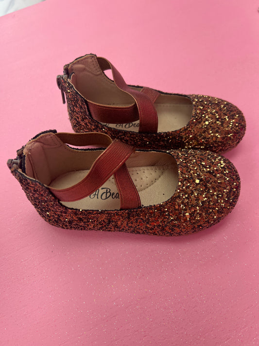 Glitter Ballerina Flats - Brown