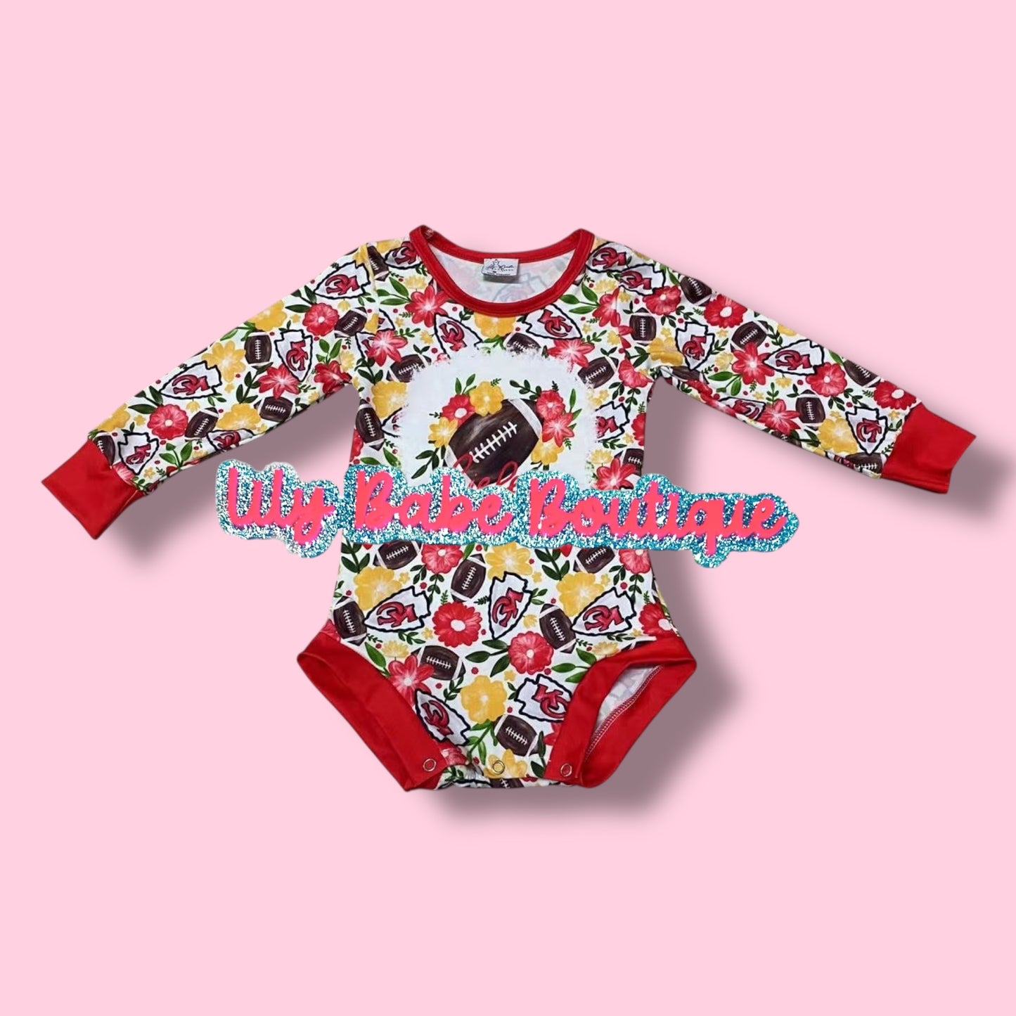 Floral Football Onesie