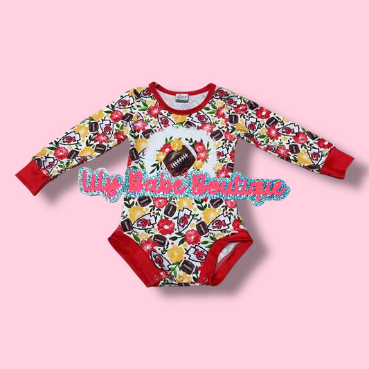Floral Football Onesie