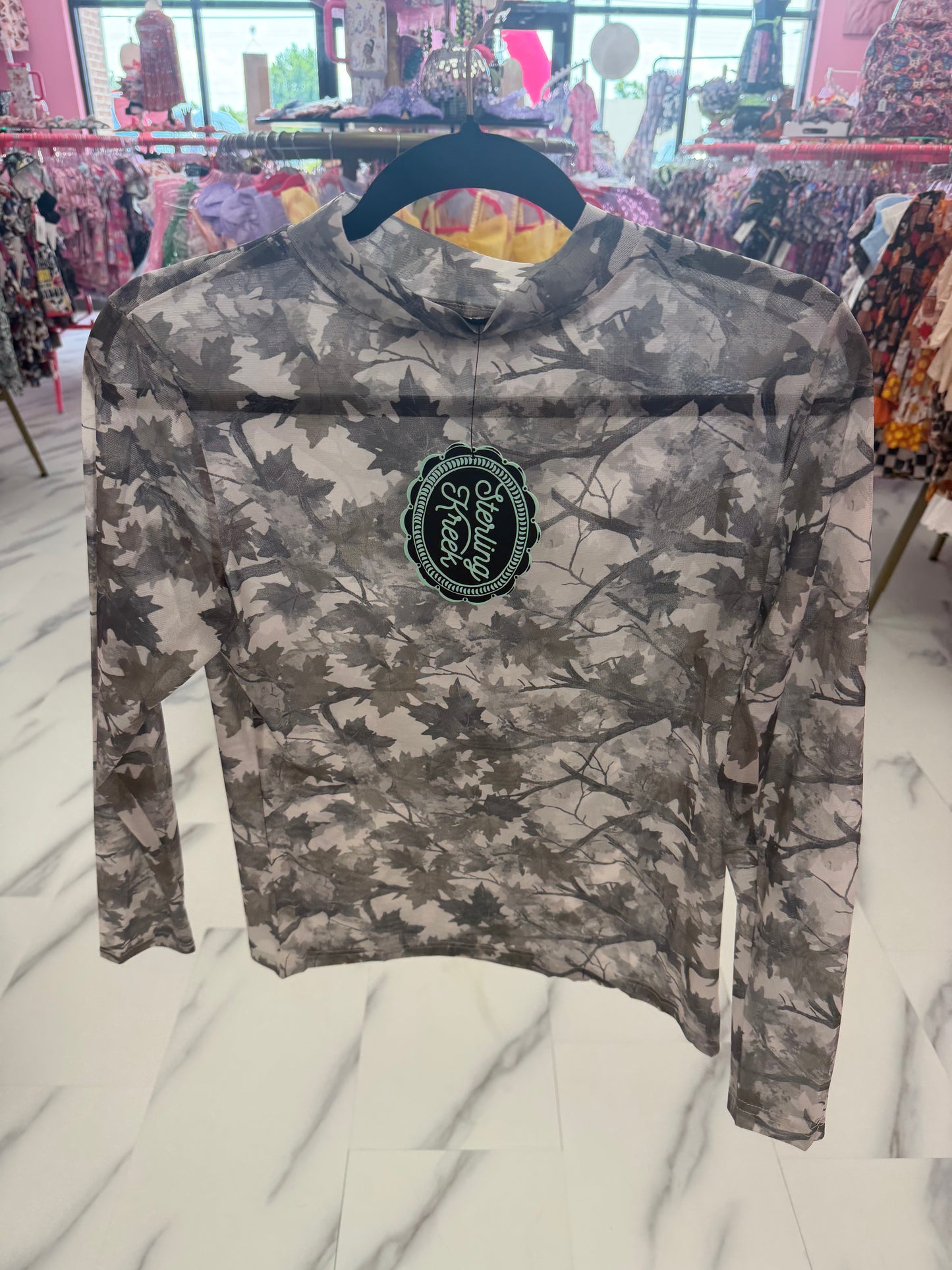 Women’s Camo Mesh Top