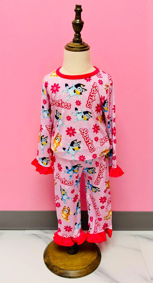 Dog Besties Ruffle Butt Bamboo 2 Pc Set