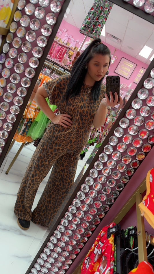 Women’s Blakely Cheetah Ribbed Lounge Set