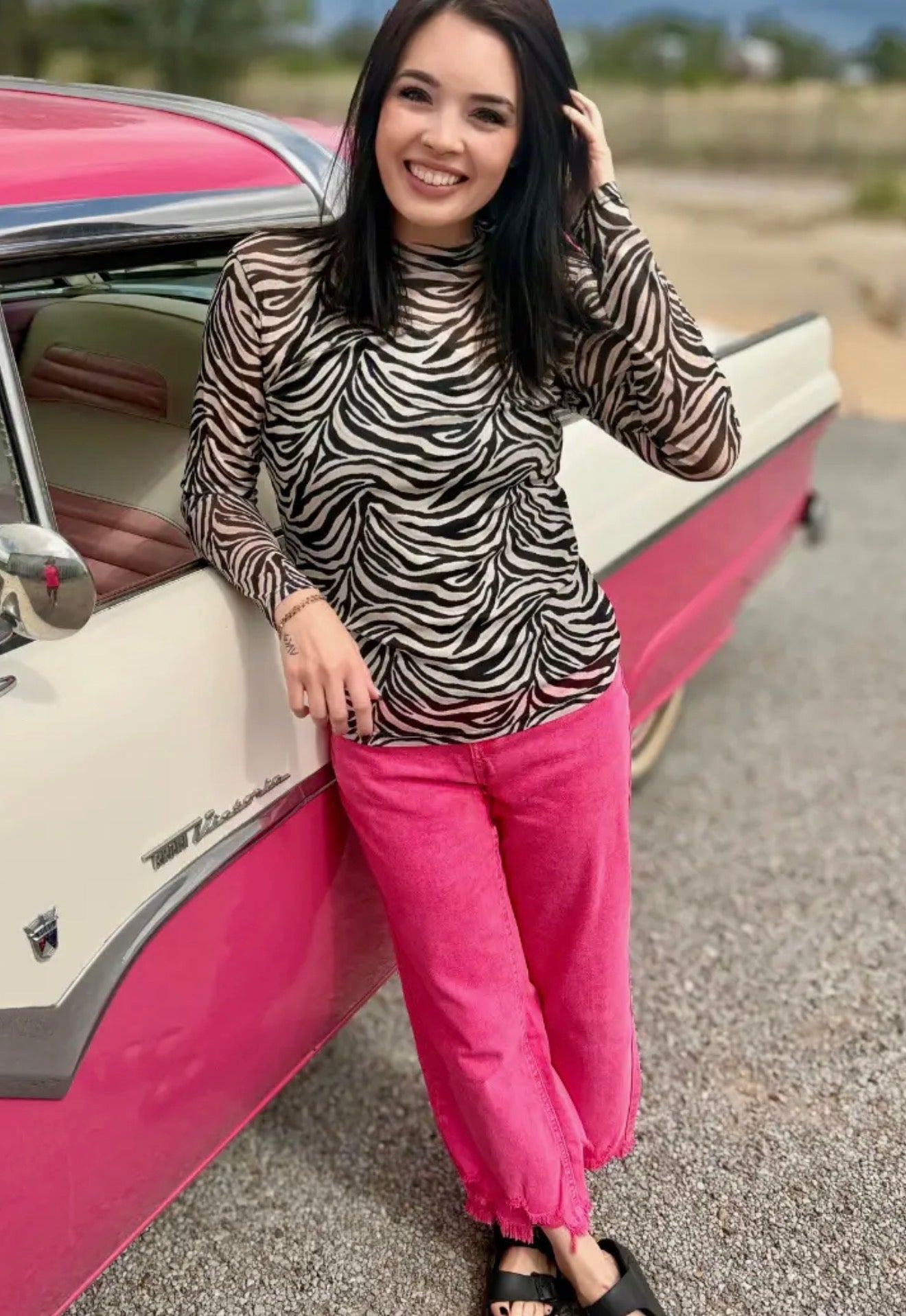 Women’s Zebra Mesh Top