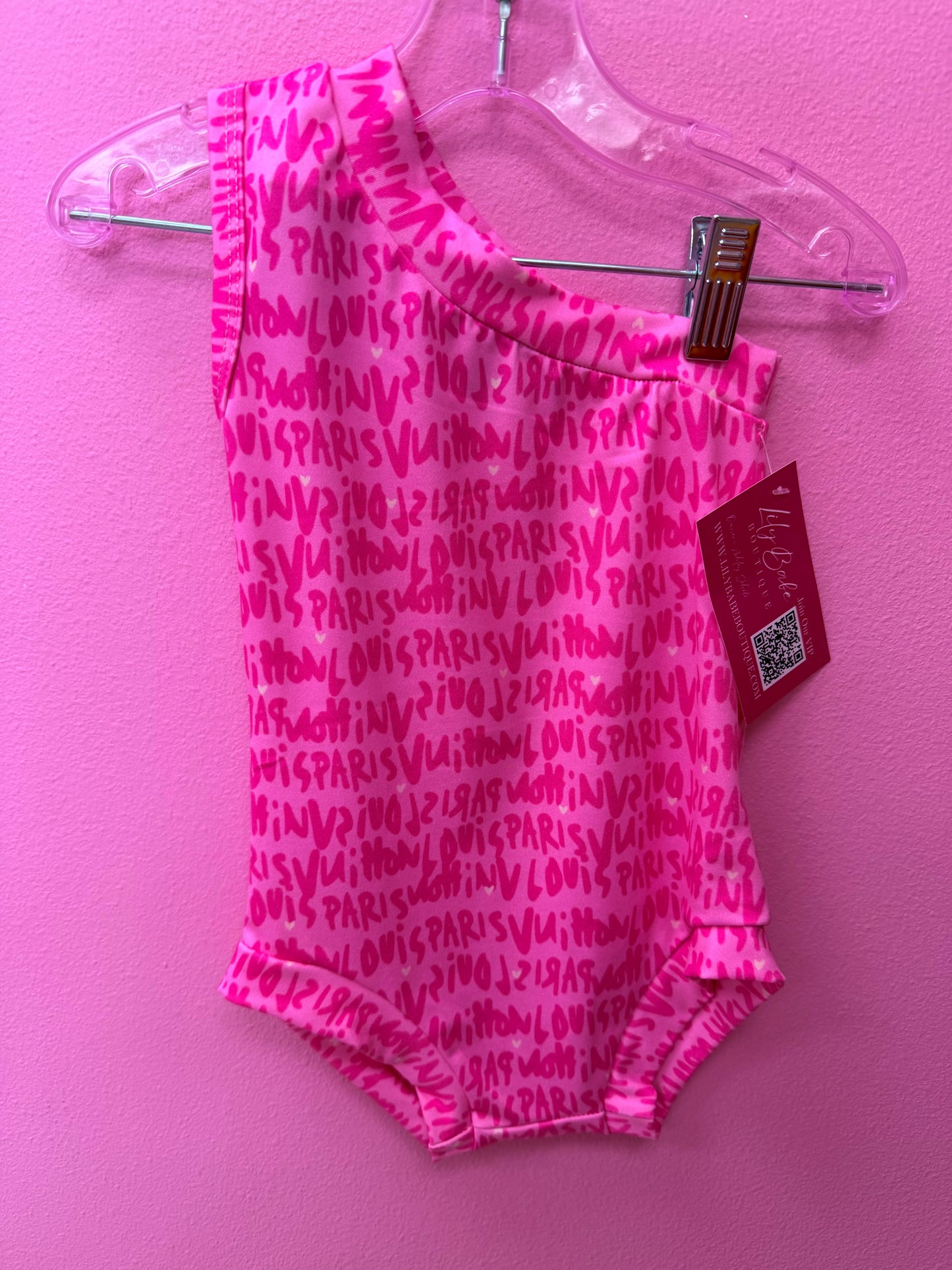 Paris Pink One Shoulder Onesie