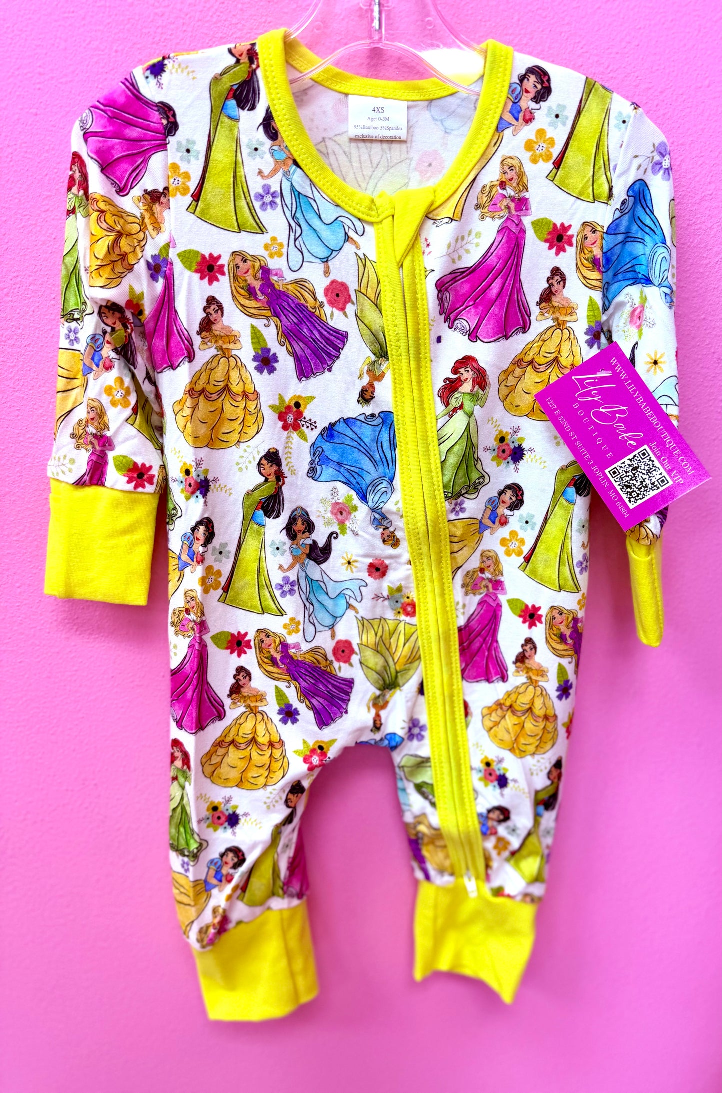 Yellow Princess Bamboo Zippie