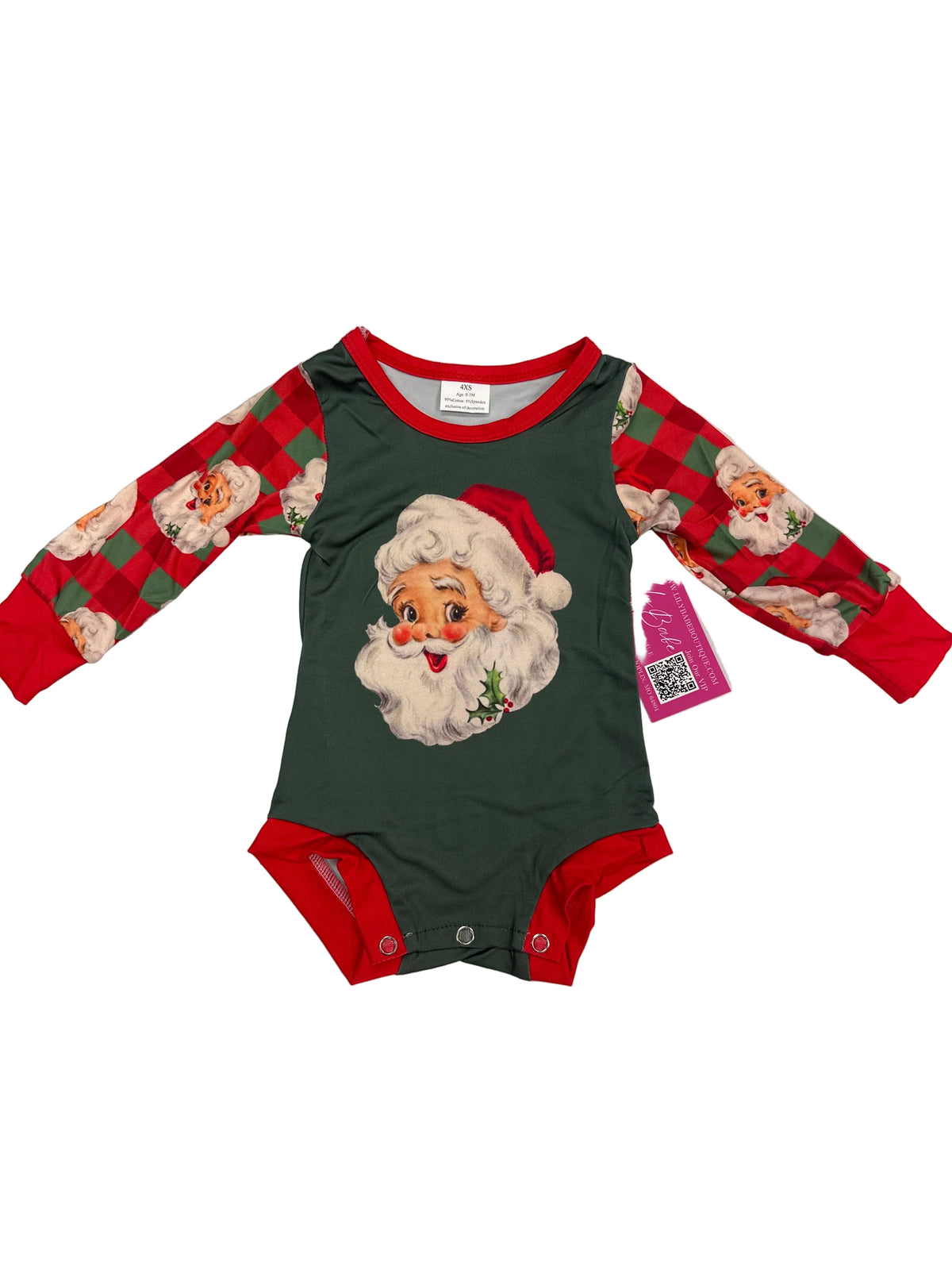 Santa Checkered Onesie