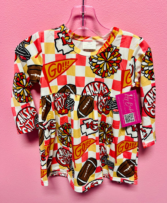 Football & Flowers LS Dress