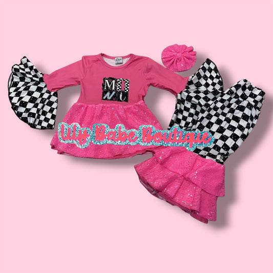 Mini Checkered Sequin Bell Set