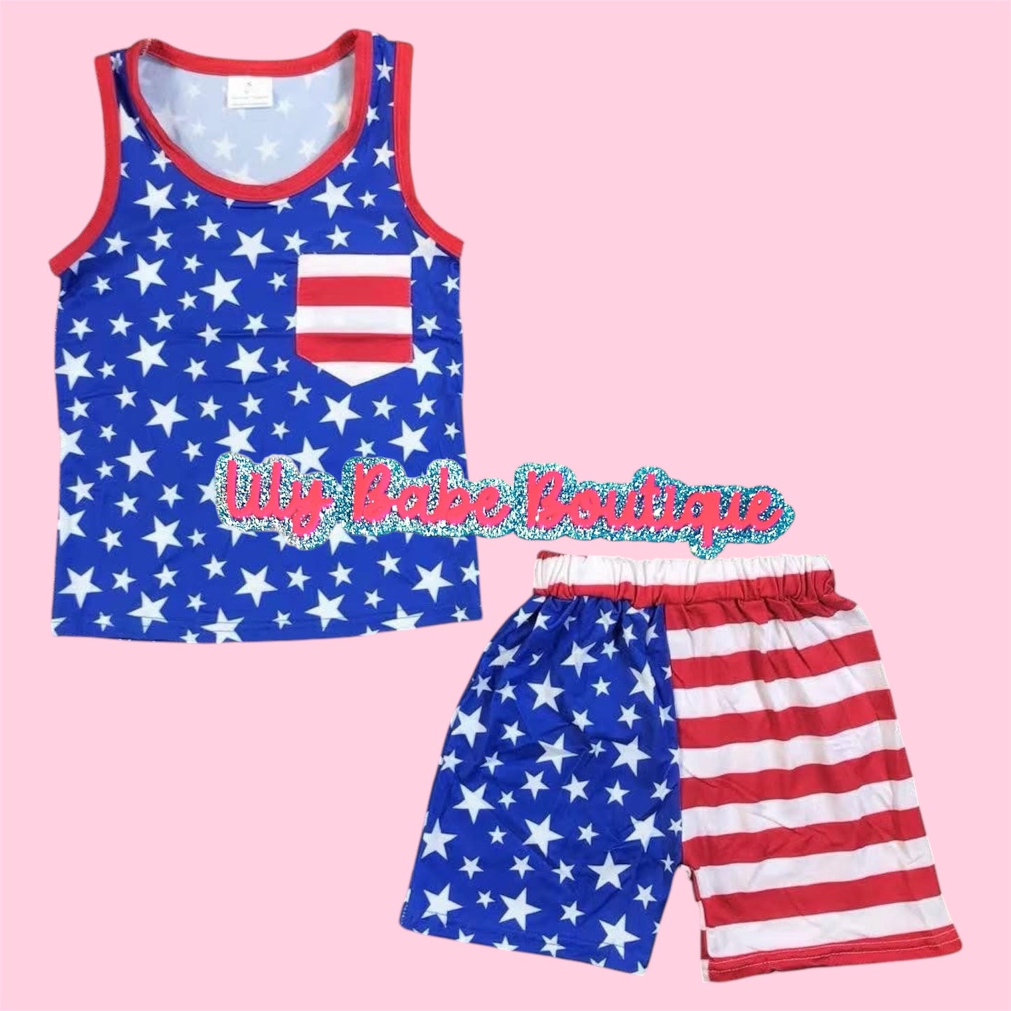 Flag Tank & Shorts 2 Pc