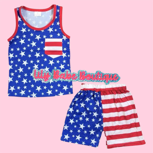 Flag Tank & Shorts 2 Pc