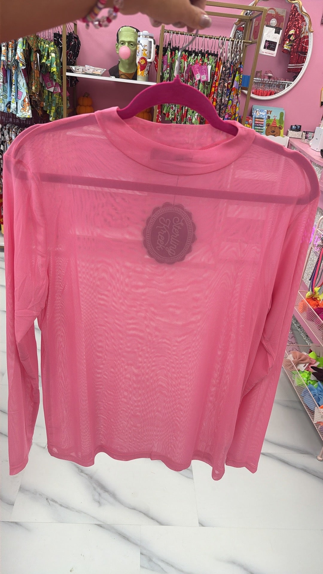 Women’s Pink Mesh Top