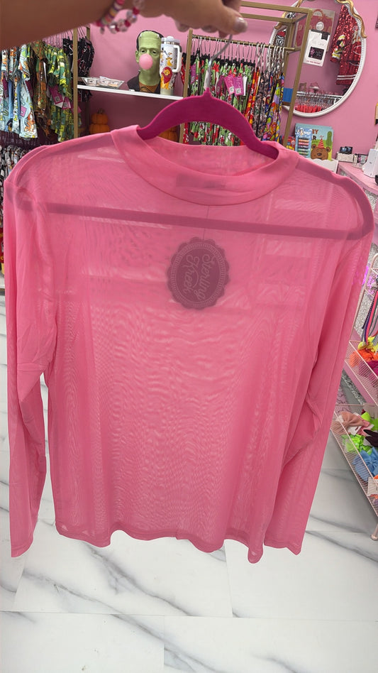 Women’s Pink Mesh Top