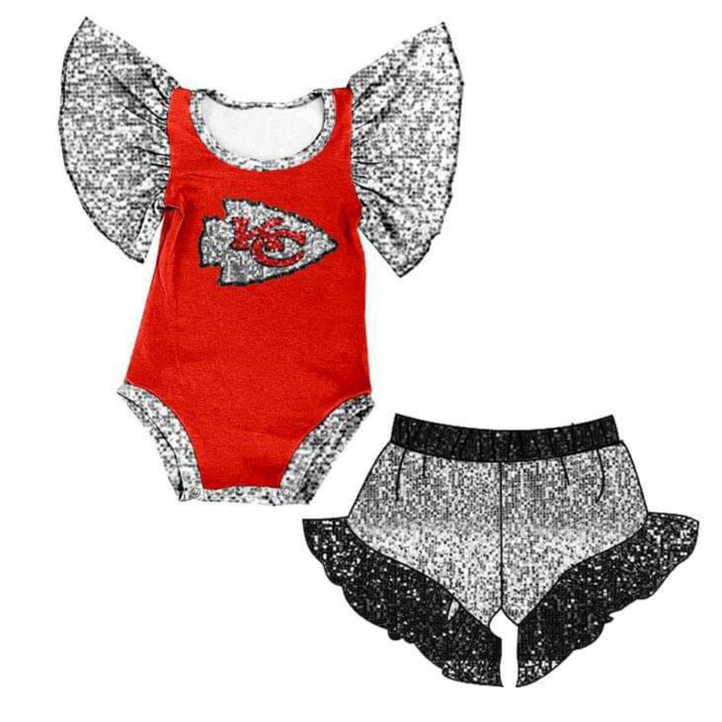 KC Logo Faux Sequins 2 Piece Set