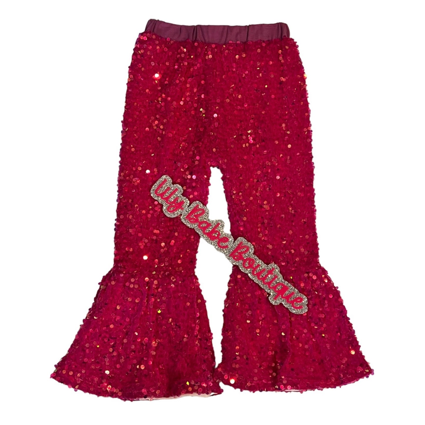 Pink Sequin Velvet Bell Bottoms*